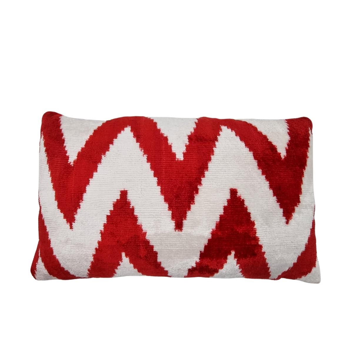 Ikat Ikat Cushion Cover Red Zıgzag