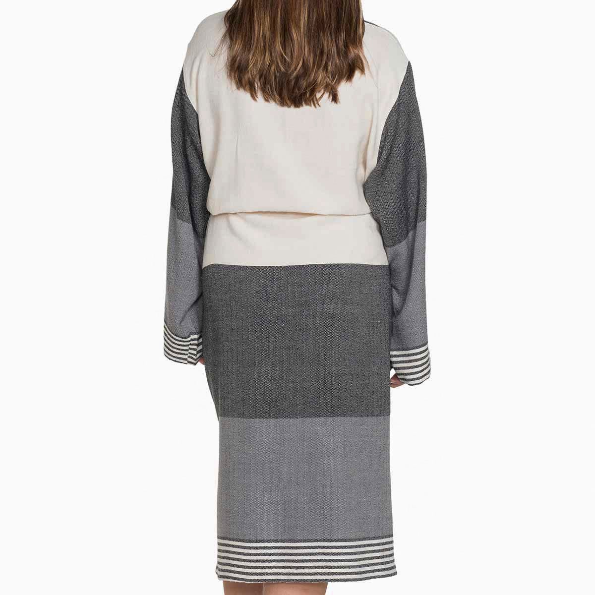 Twin Sultan Bathrobe Kimono Black - Dark Grey - Natural