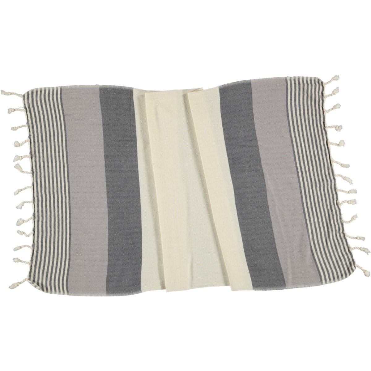 Twin Sultan Peshkir Dark Grey - Light Grey - Natural