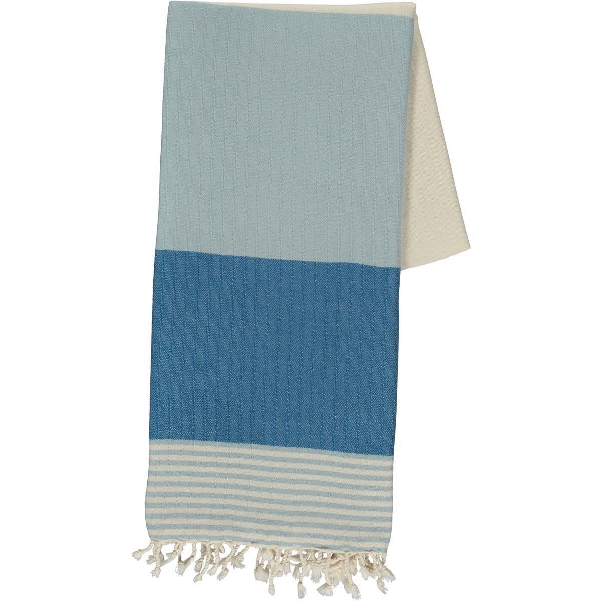Twin Sultan Peshtemal Light Blue - Petrol Blue - Natural