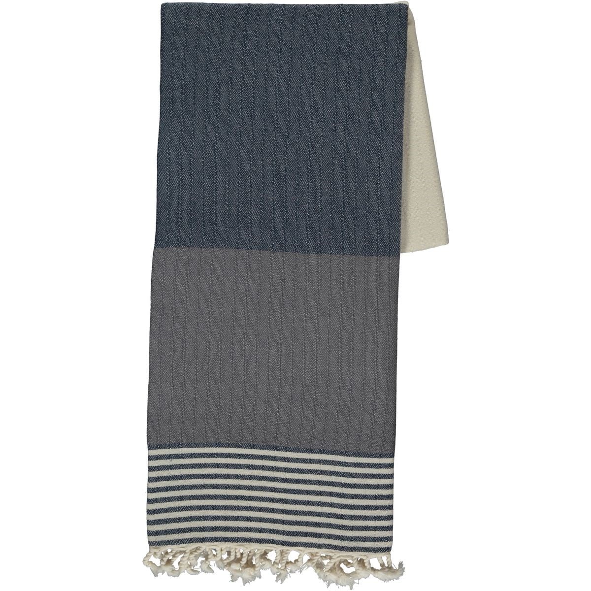Twin Sultan Peshtemal Navy - Dark Grey - Natural