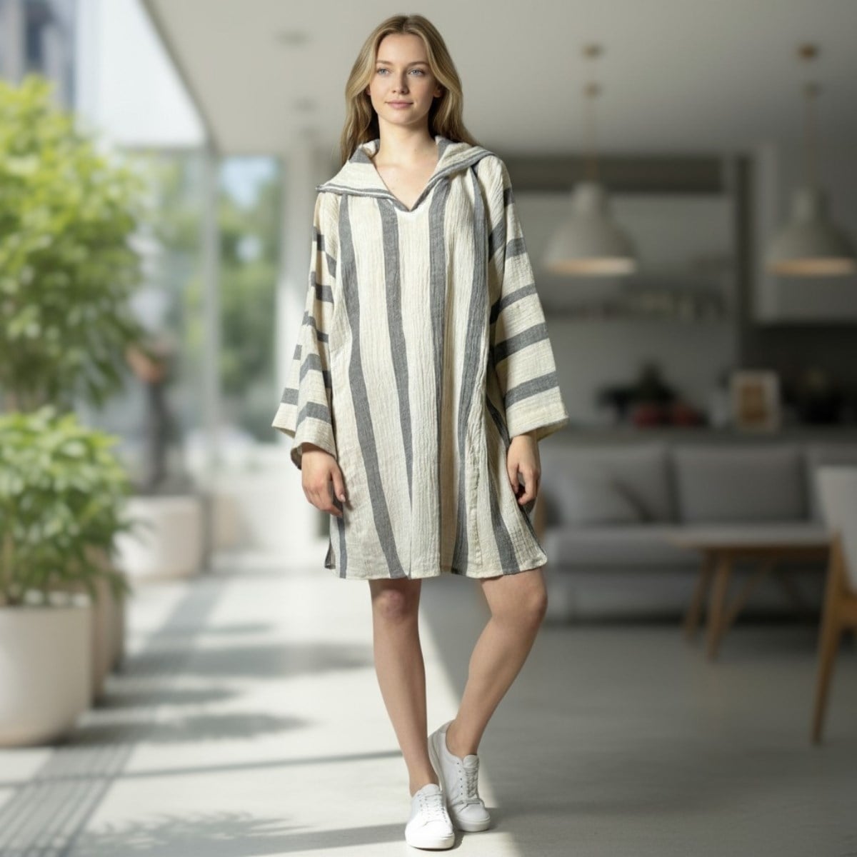 Kapşonlu Tunik Tunik Ham - Siyah
