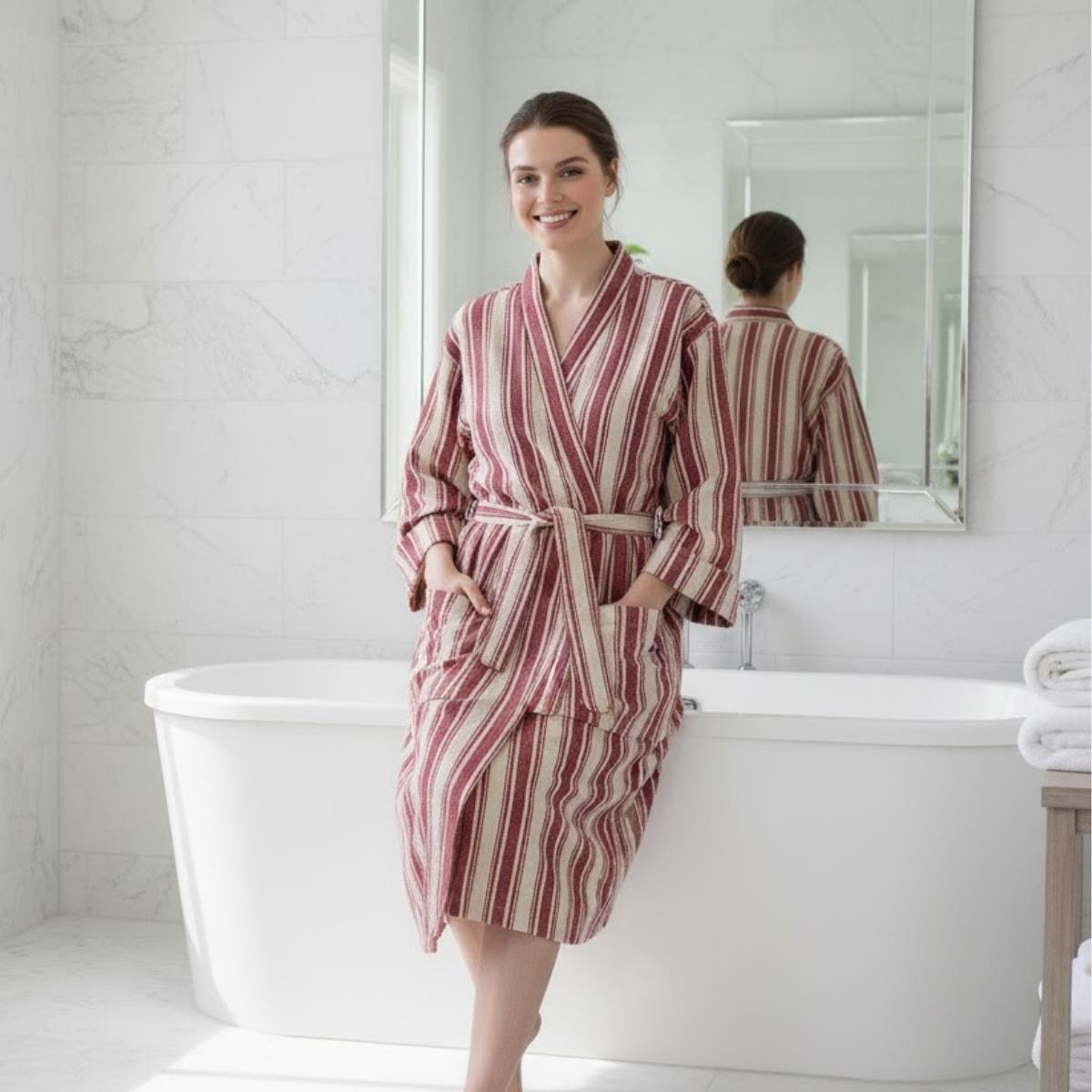Karakız Bathrobe Kimono Bordeaux