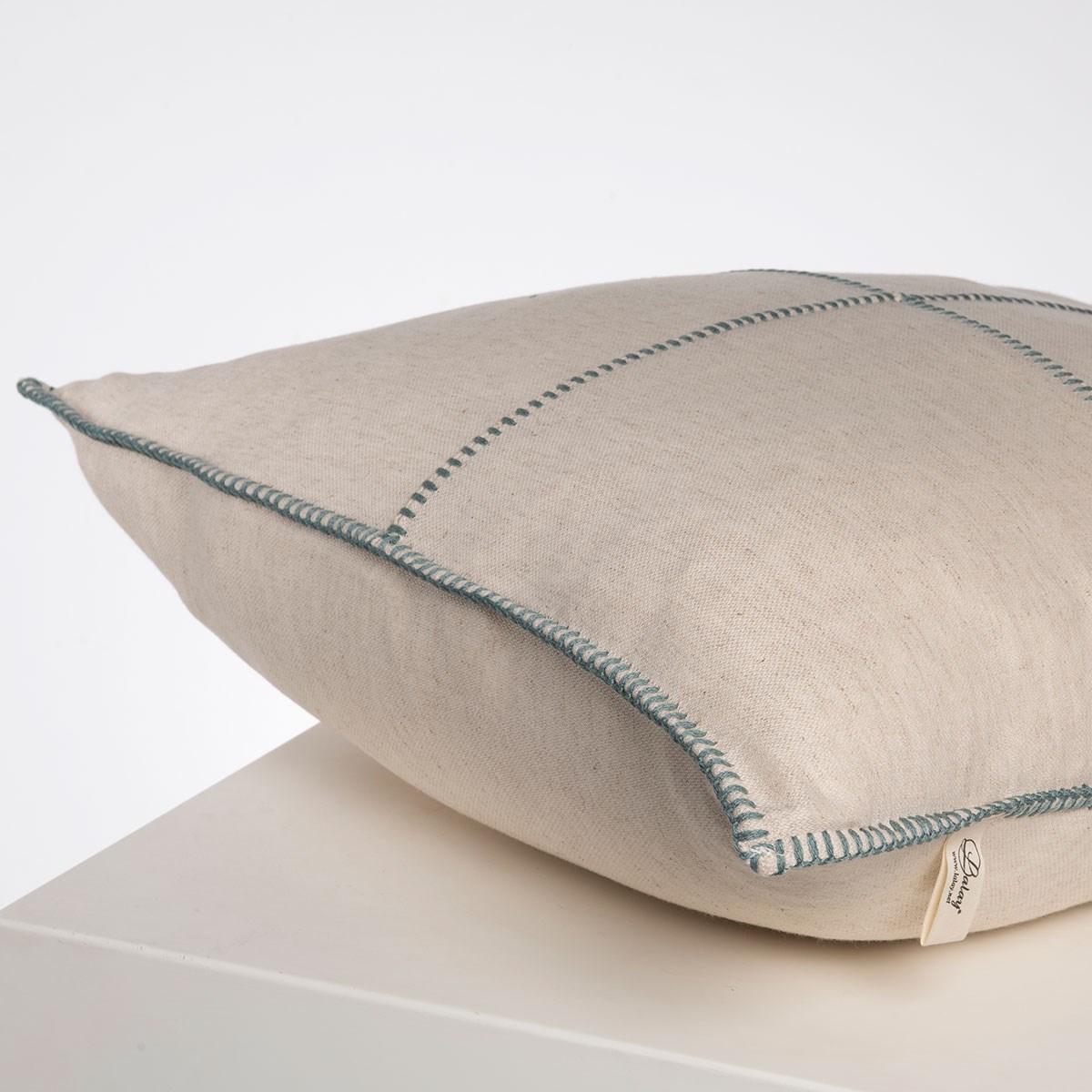 Patchwork Classic Cushion Cover Natural - Almond Green