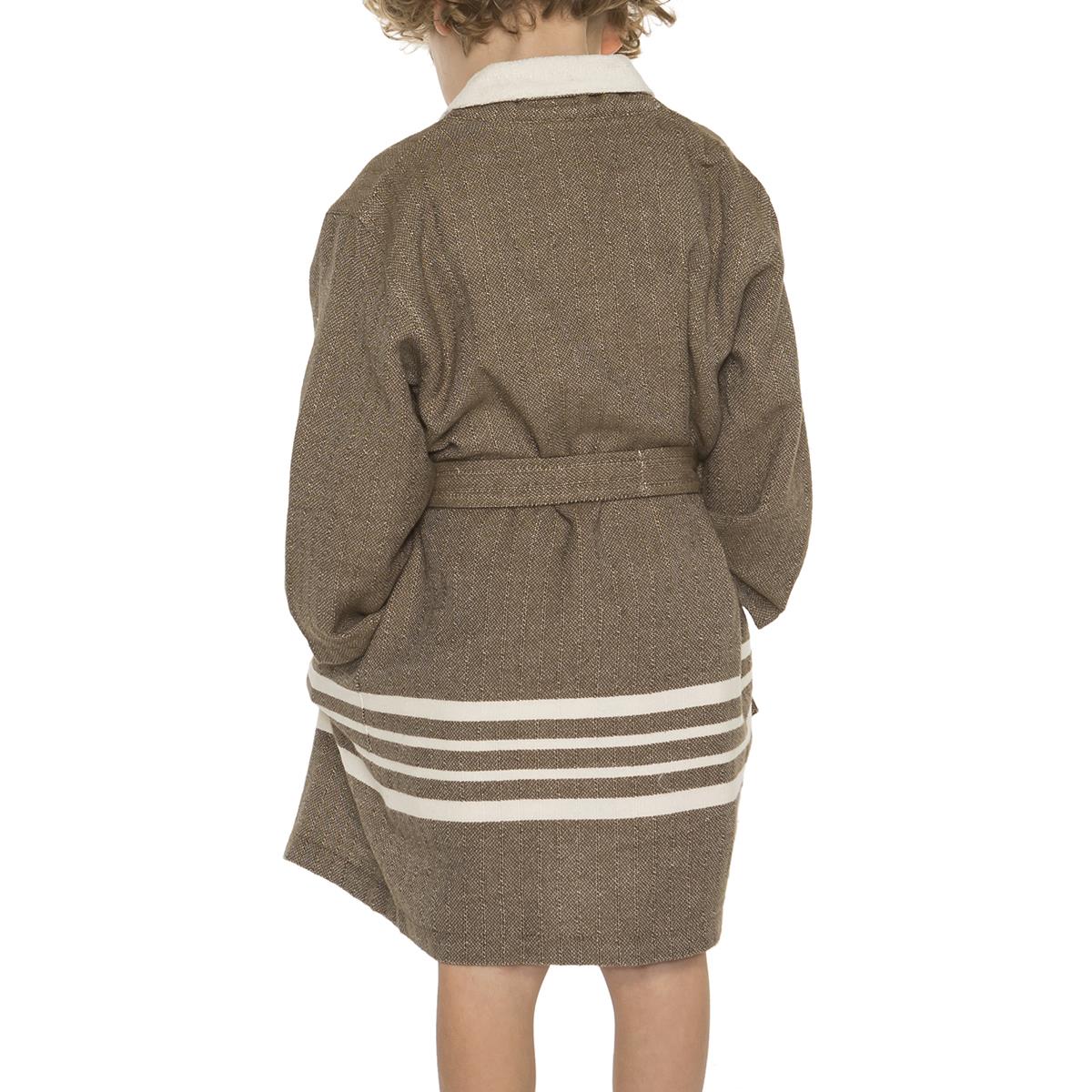 Krem Sultan with Terry Lining Kids Bathrobe Khaki