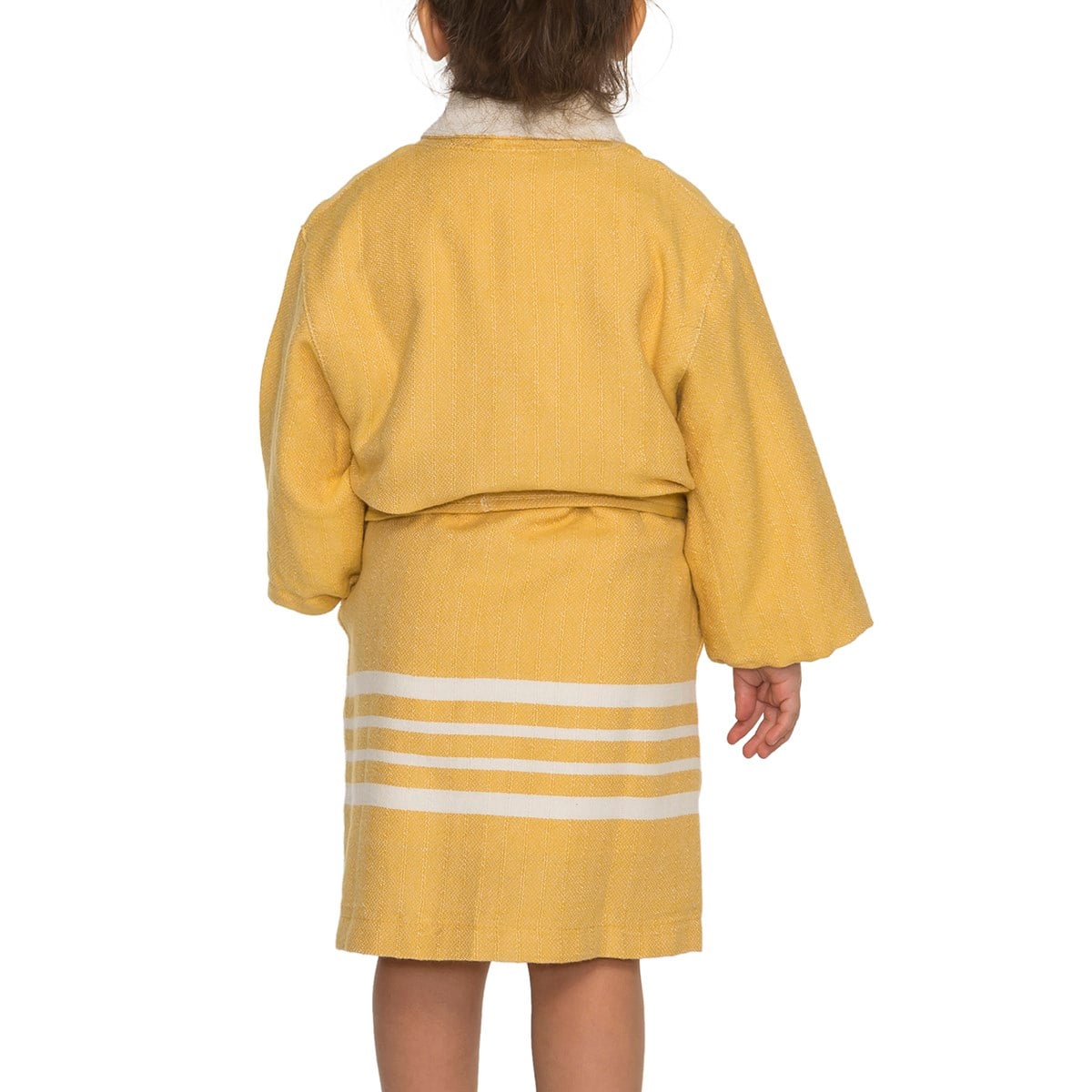 Krem Sultan with Terry Lining Kids Bathrobe Yellow