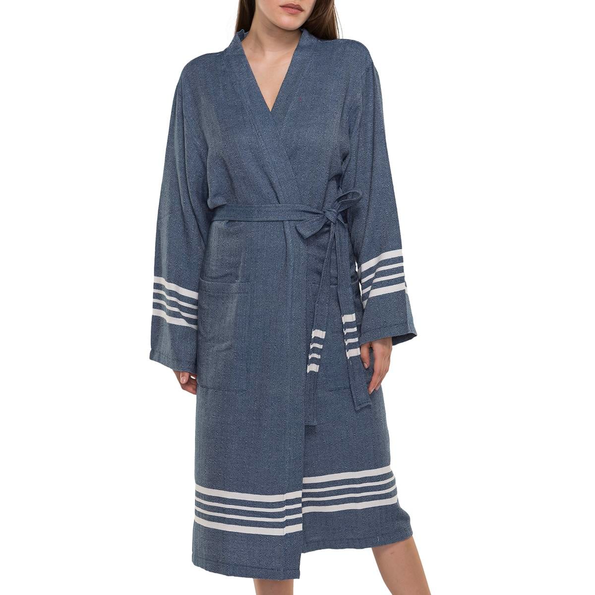 Krem Sultan Bathrobe Kimono Navy