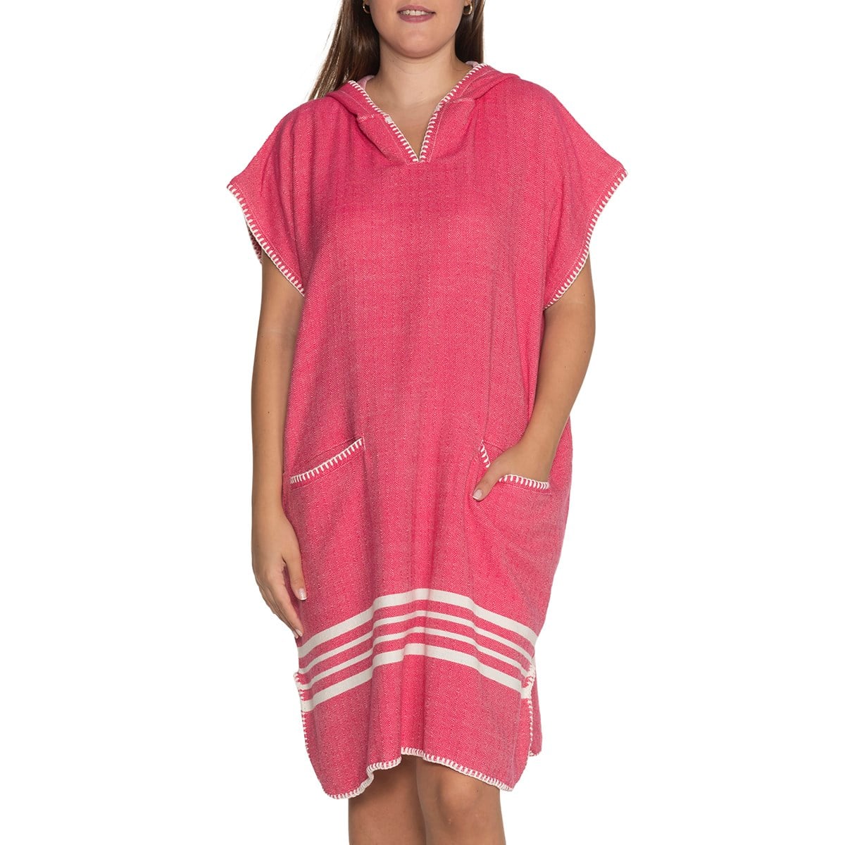 Krem Sultan Poncho Fuchsia