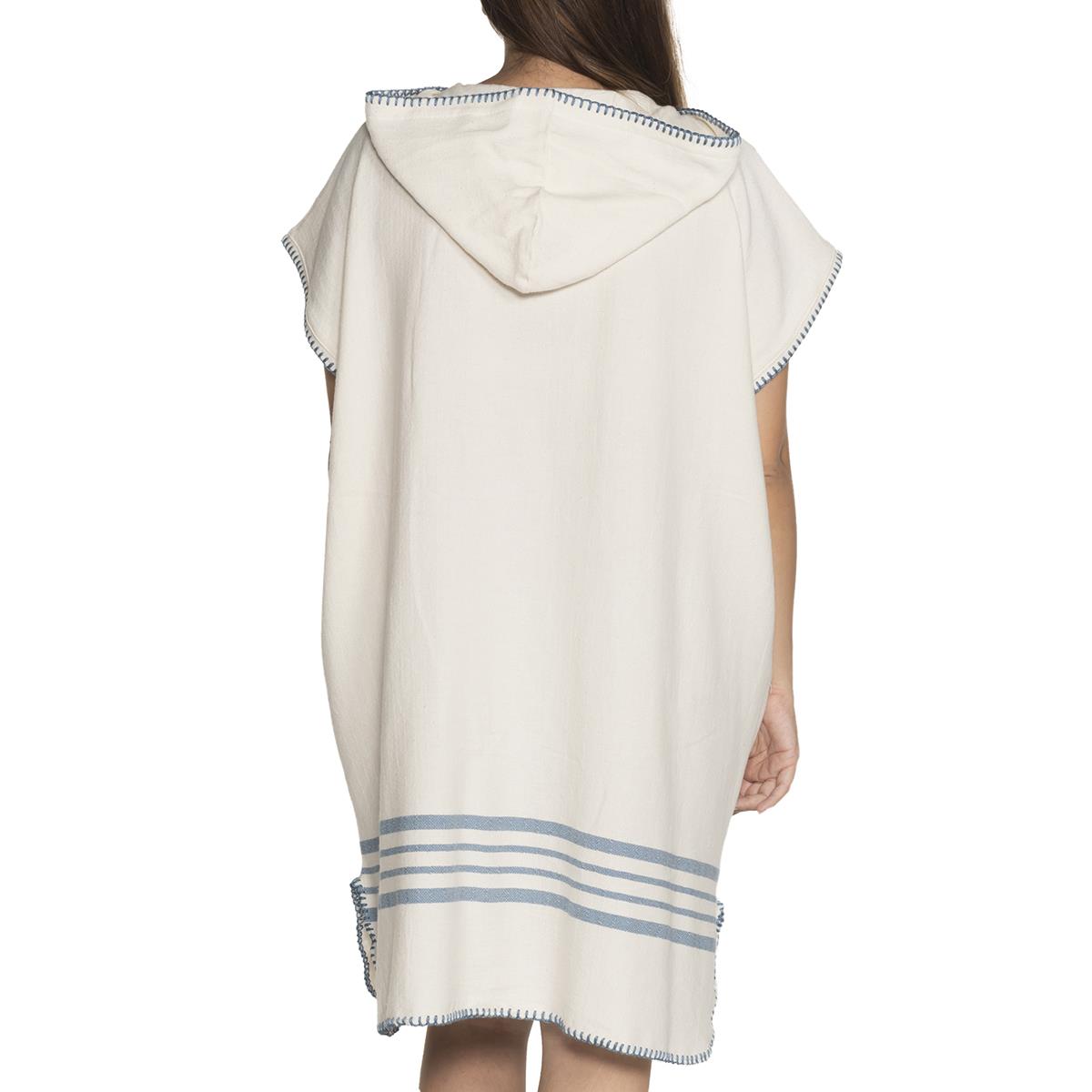 Krem Sultan Poncho Natural - Air Blue