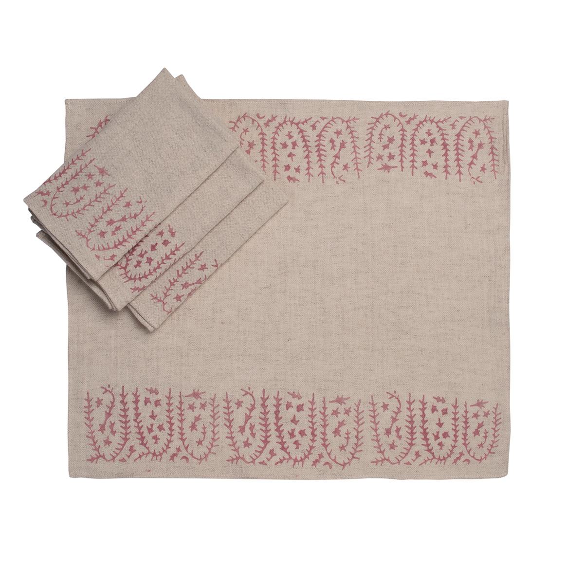 Tulip Napkin Natural - Dusty Rose