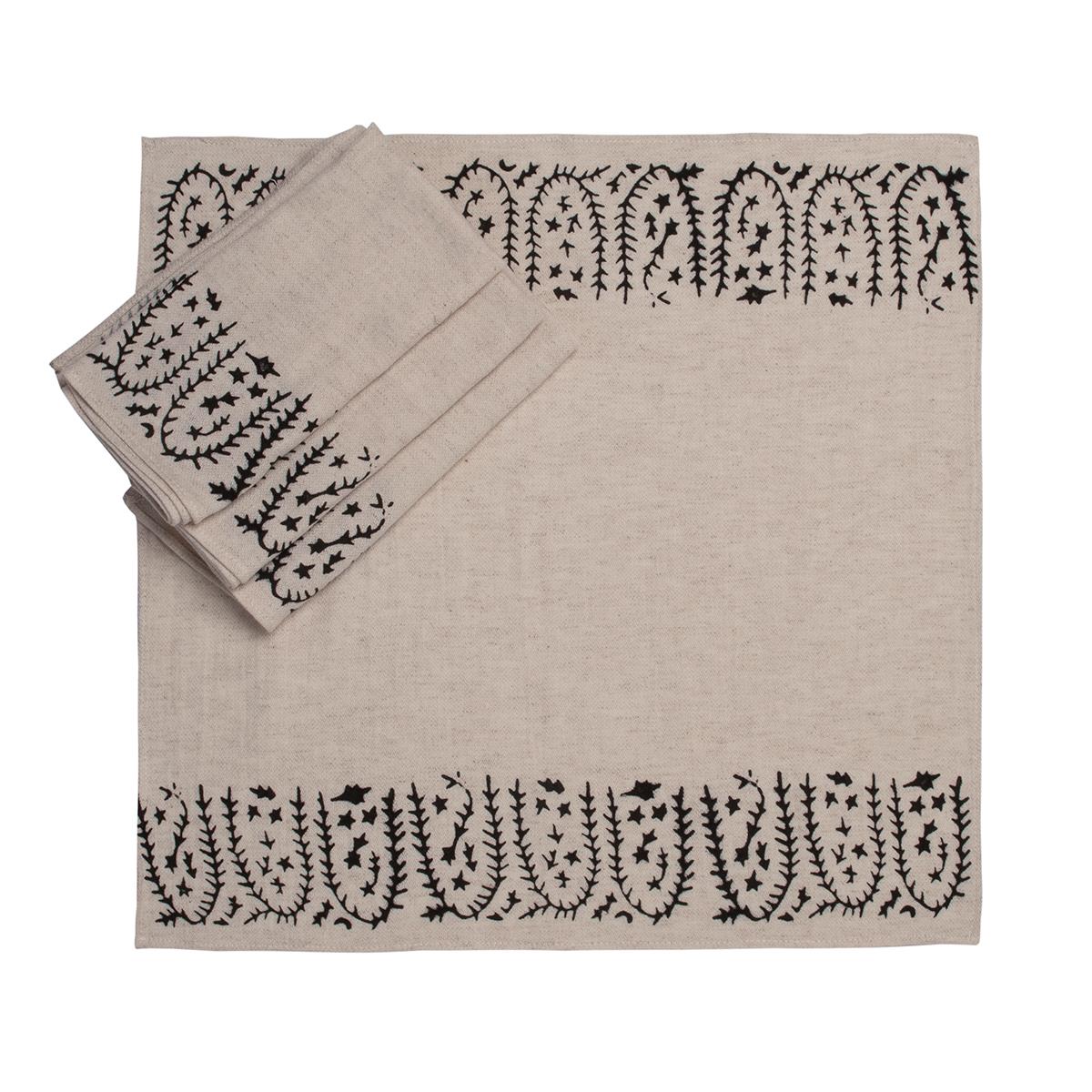 Tulip Napkin Natural - Black