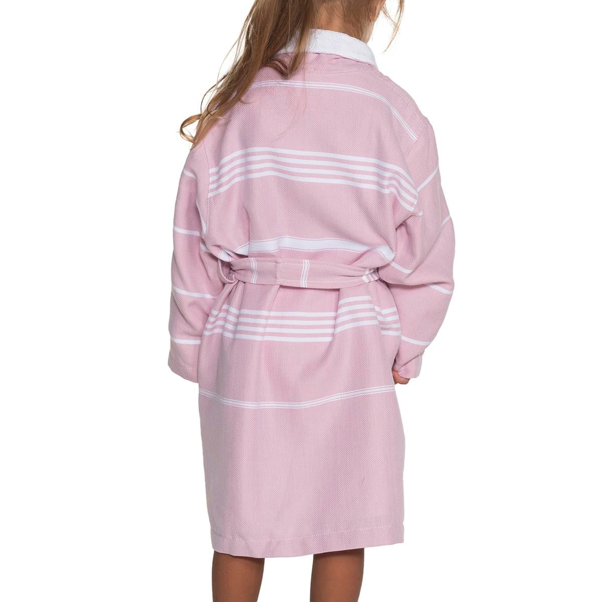 Leyla with Terry Lining Kids Bathrobe Rose Pink