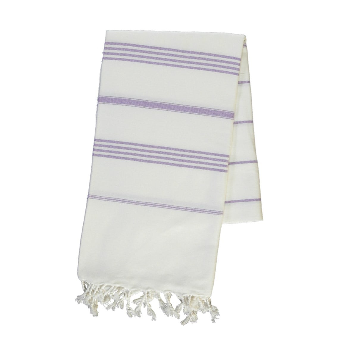 Leyla Peshtemal White - Dark Lilac