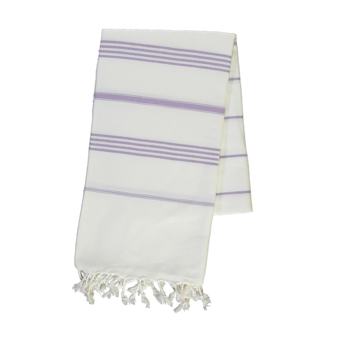 Leyla Peshtemal White - Dark Lilac