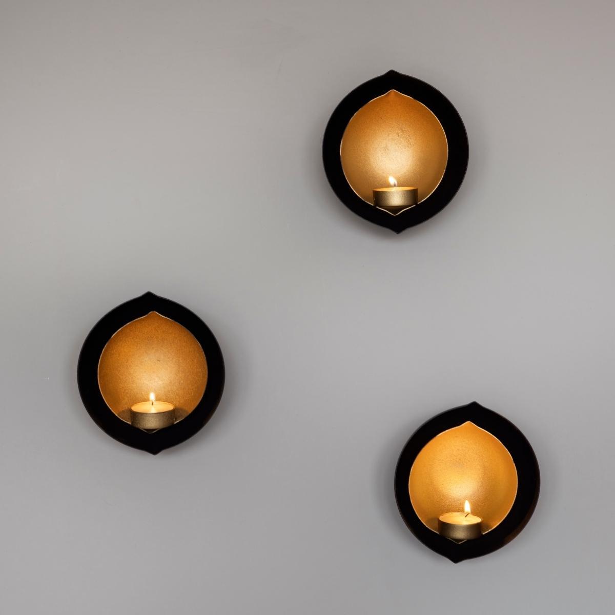 Candle Holder Sconce Home Accessories Black - Gold