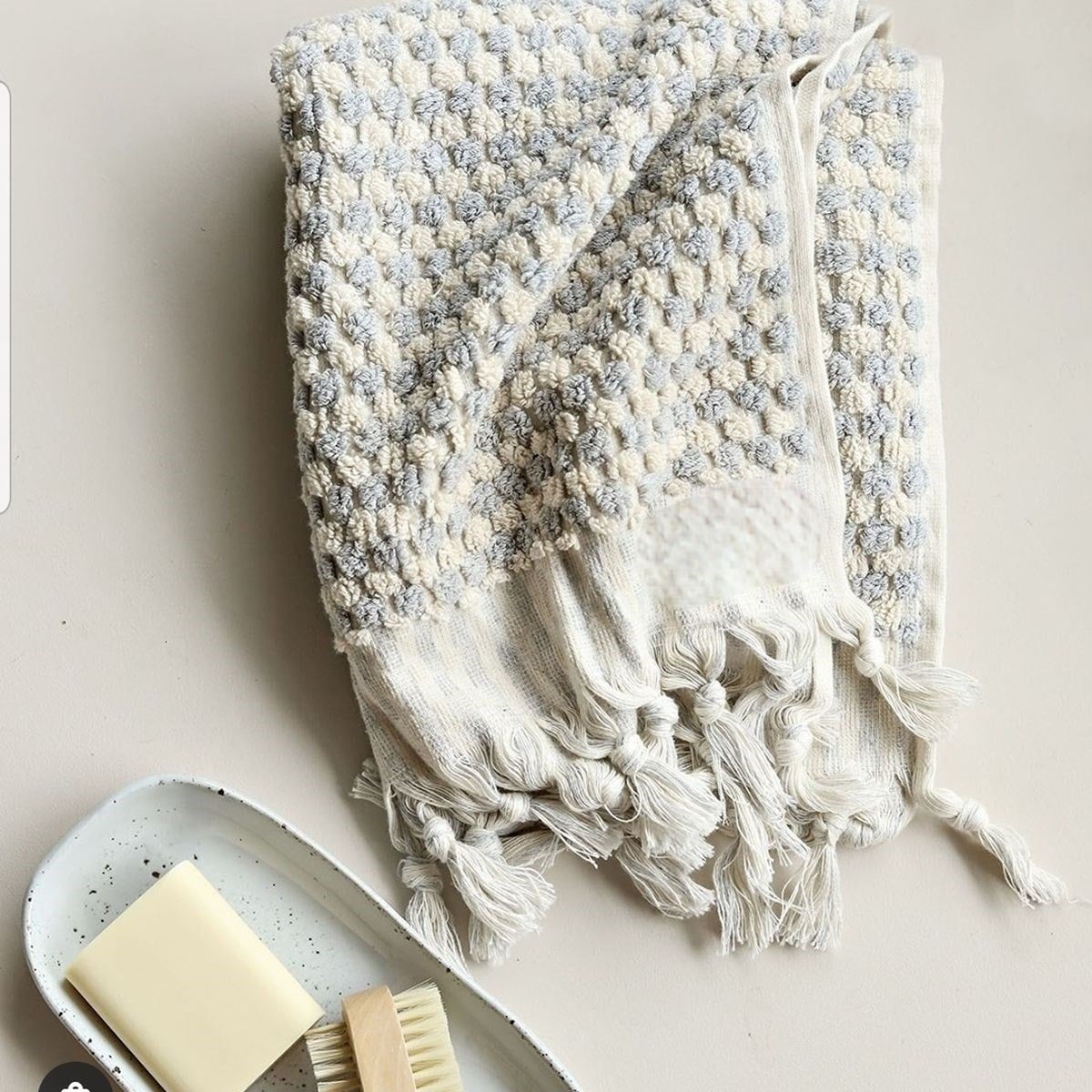 Chickpea Towel White - Light Grey