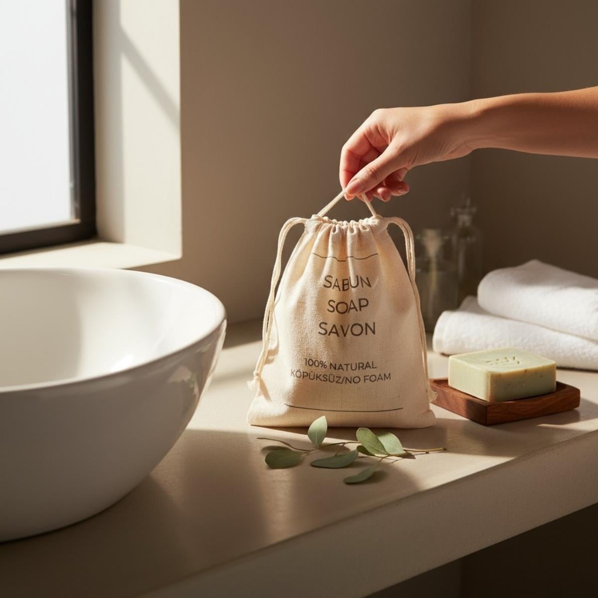 Soap Bag Home Accessories Natural