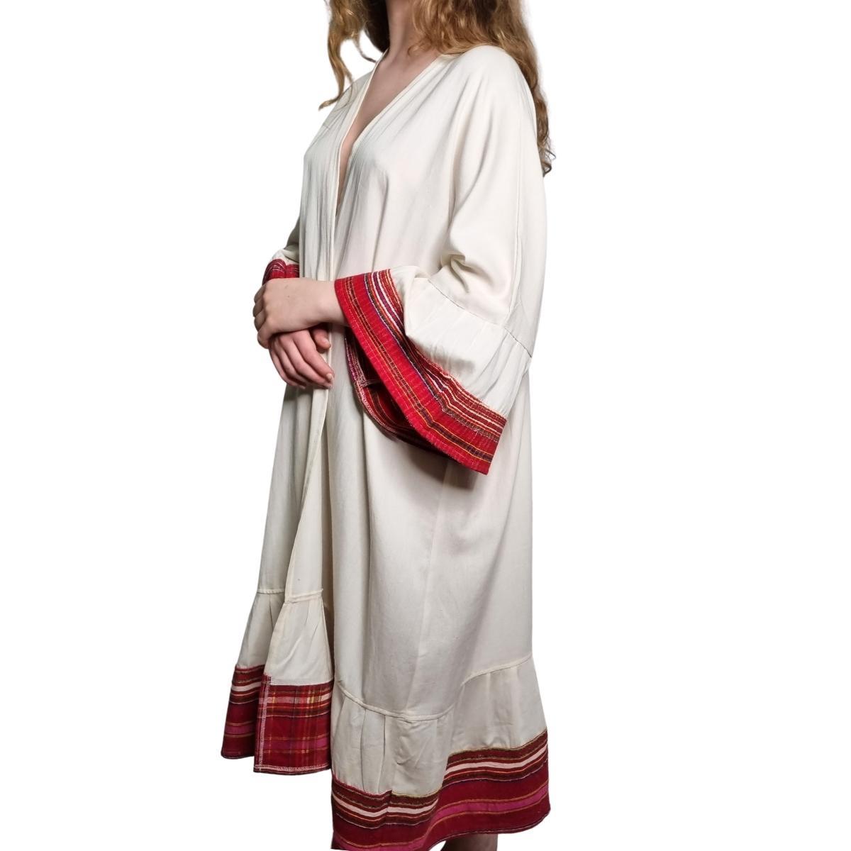 Satin Caftan Natural - Bordeaux