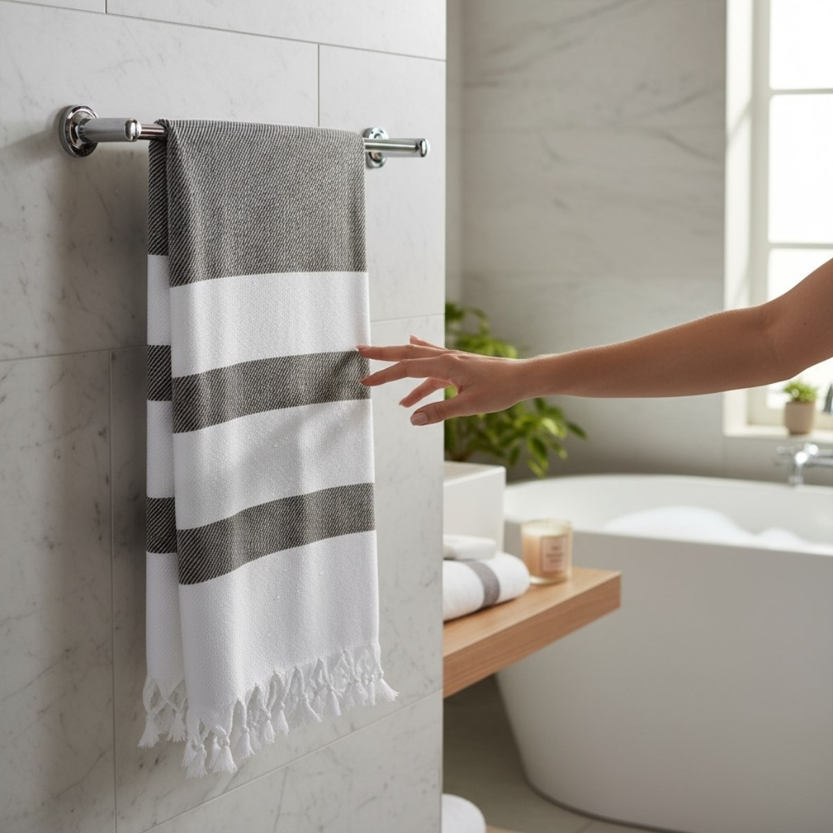 Soho Peshtemal White - Brown