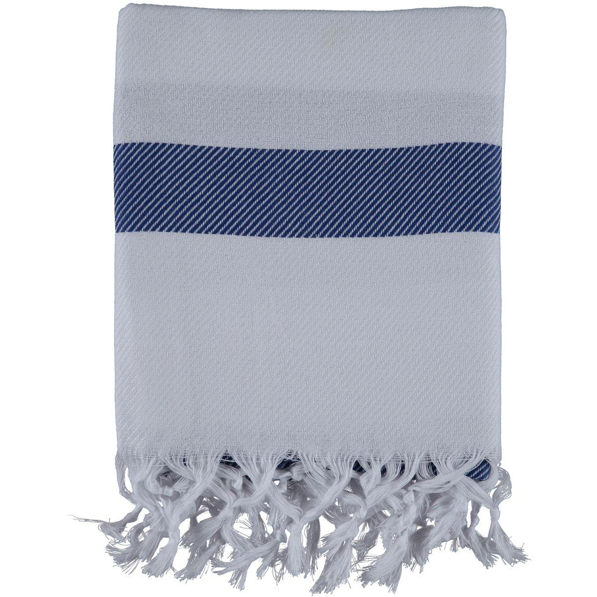 Soho Peshtemal White - Royal Blue