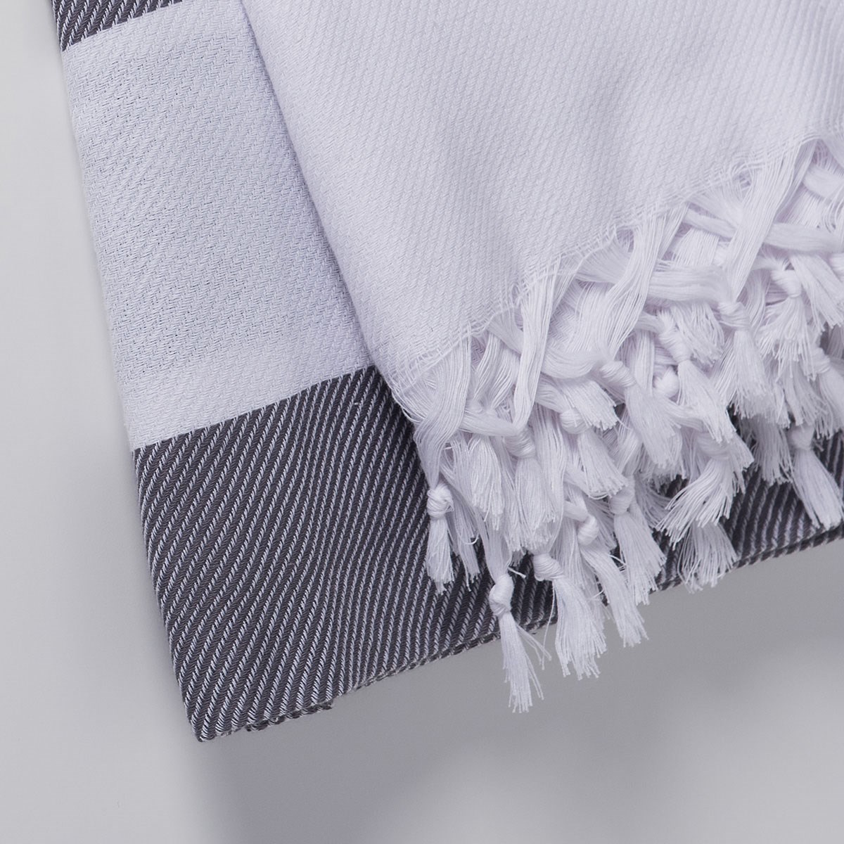 Soho Throw White - Dark Grey