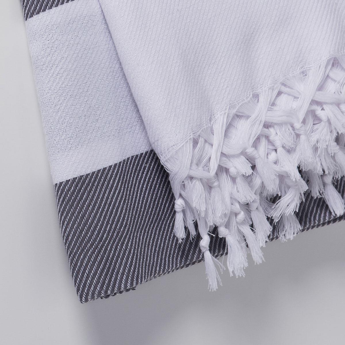 Soho Throw White - Dark Grey