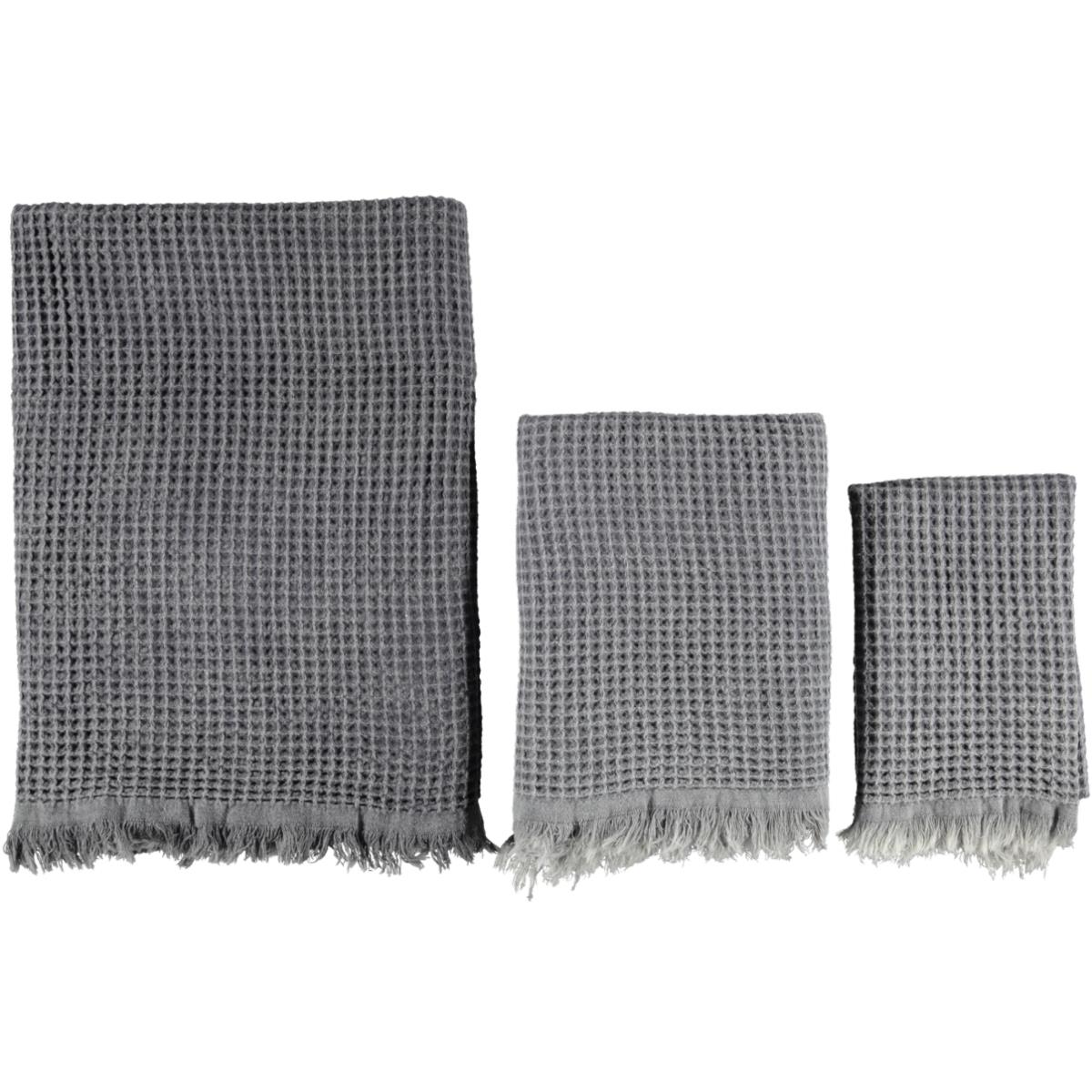 Stone Waffle Throw Dark Grey