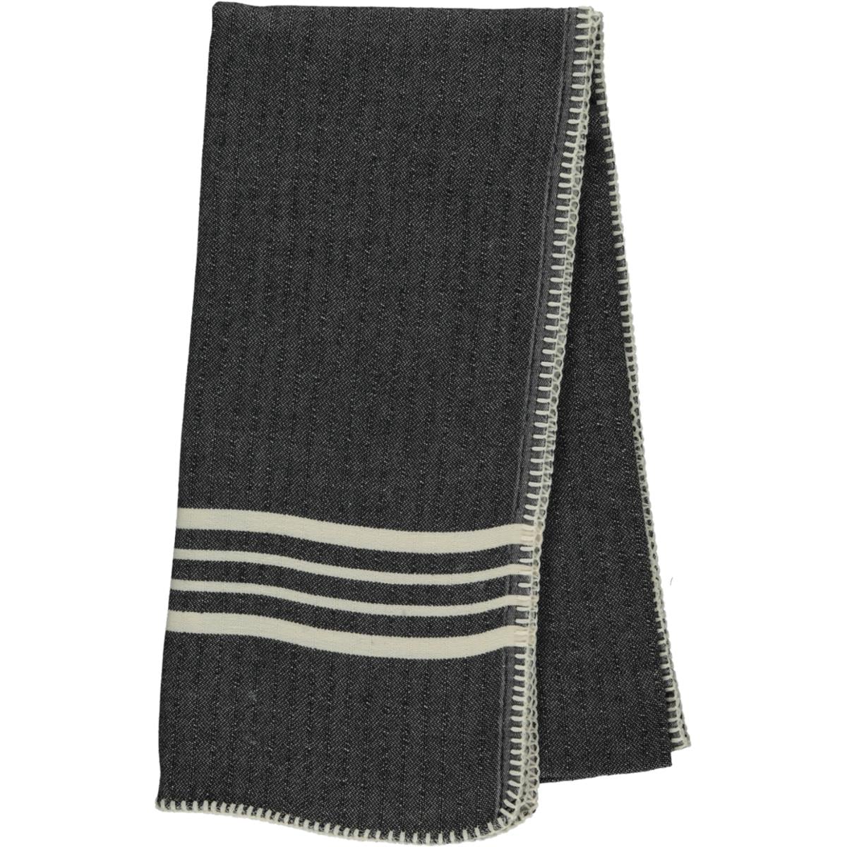 Sultan Stitched Peshtemal Black