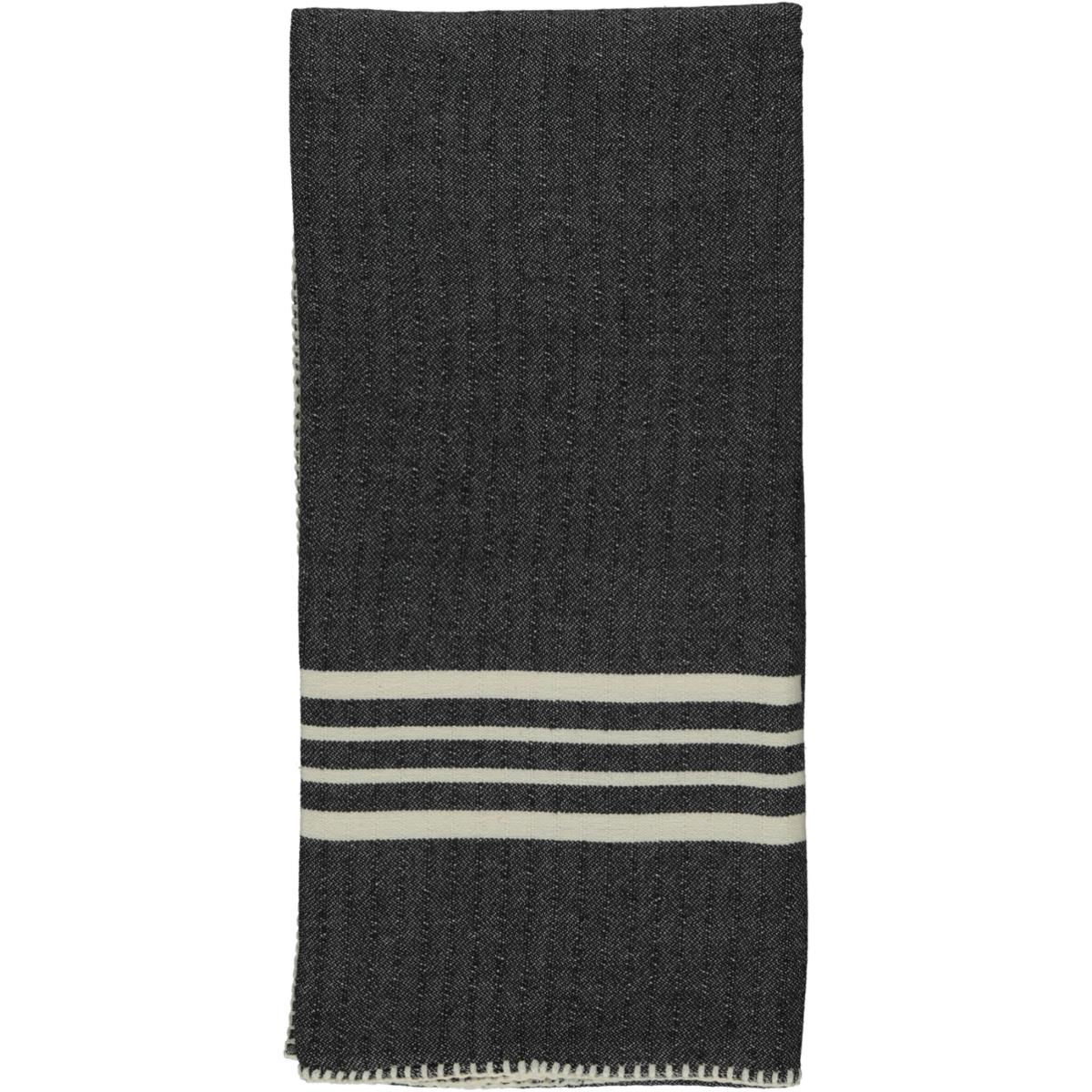 Sultan Stitched Peshtemal Black