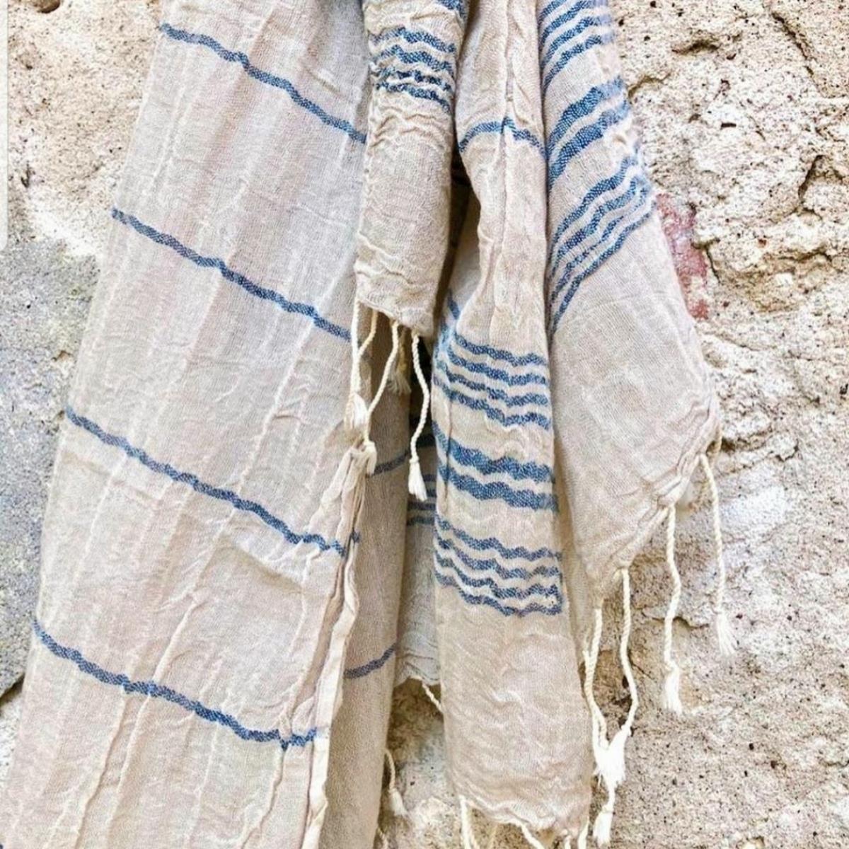 Toprak Peshtemal Taupe - Navy