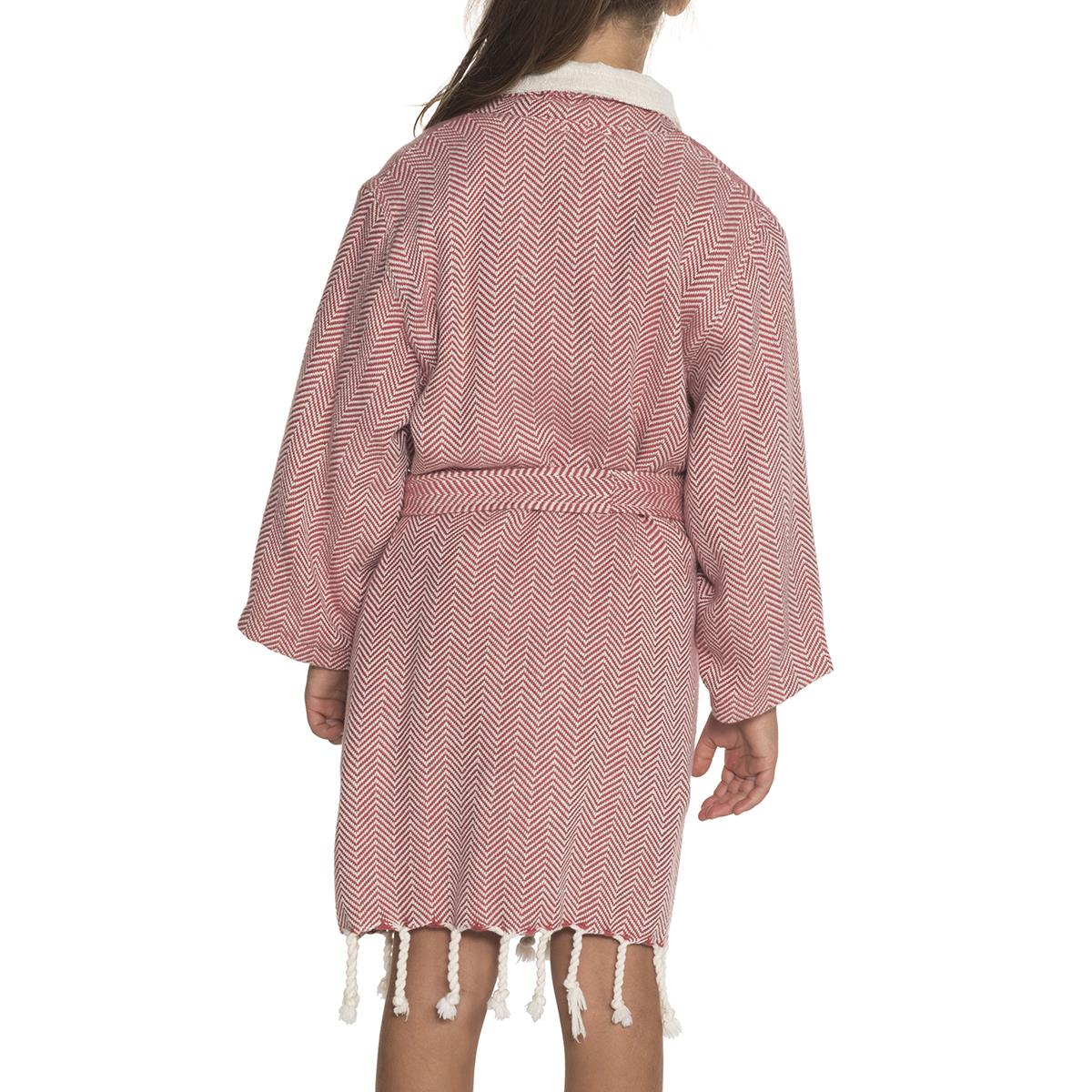 Zigzag Kids Bathrobe Dusty Rose