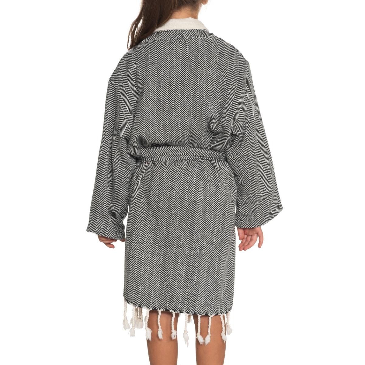 Zigzag Kids Bathrobe Black
