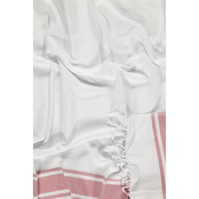 Arya Peshtemal White - Dusty Rose