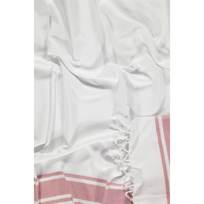 Arya Peshtemal White - Dusty Rose