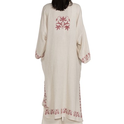Asena Caftan Natural - Bordeaux