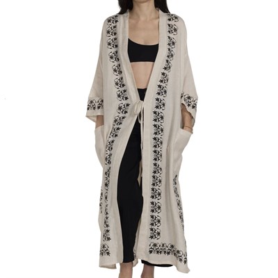 Asena Caftan Natural - Black