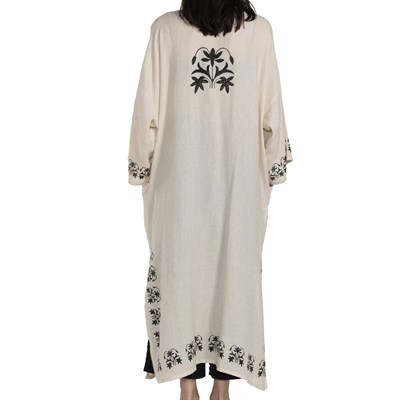 Asena Caftan Natural - Black