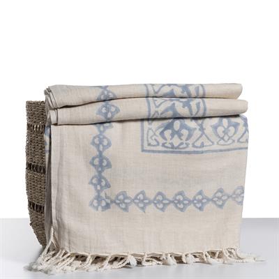 Ayana Throw Natural - Blue