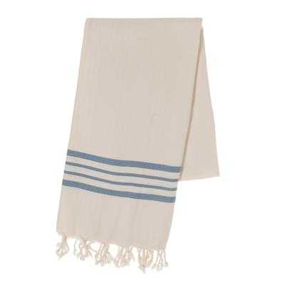 Bath & Beach Towel Krem Sultan Peshtemal Natural - Air Blue