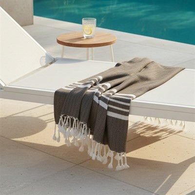 Bath & Beach Towel Krem Sultan Peştemal Kahverengi