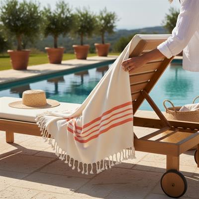 Bath & Beach Towel Krem Sultan Peshtemal Natural - Orange