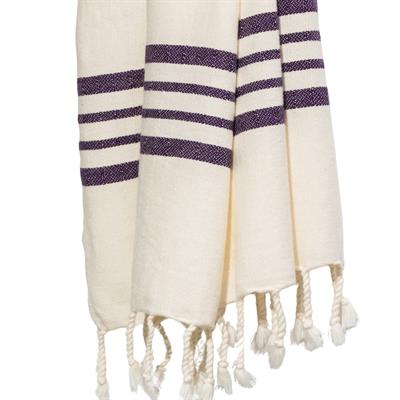 Bath & Beach Towel Krem Sultan Peshtemal Natural - Dark Purple