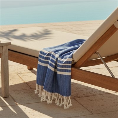 Bath & Beach Towel Krem Sultan Peshtemal Royal Blue