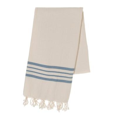 Bath & Beach Towel Krem Sultan Peştemal Ham - Havacı Mavi