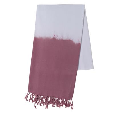 Tie Dye Peshtemal White - Dusty Rose