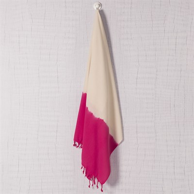 Tie Dye Peshtemal Natural - Fuchsia