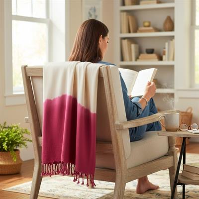 Tie Dye Peshtemal Natural - Fuchsia