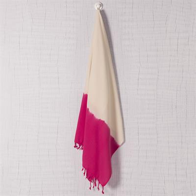 Tie Dye Peshtemal Natural - Fuchsia