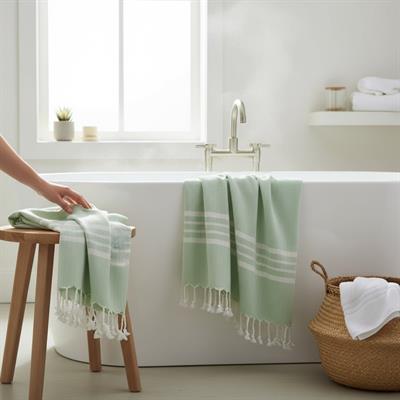 White Sultan Peshtemal Mint Green