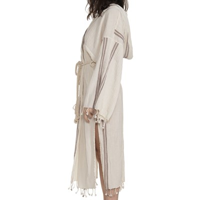 Buse Bathrobe with Hood Natural - Brown